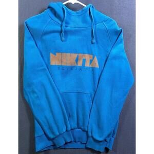 Nikita Reykjavik Cowl Neck Hoodie Women Sz Large (FITS M) Teal Blue Long Sleeve